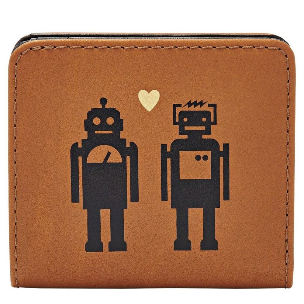 Fossil Unique Robot Print Genuine Leather Wallet